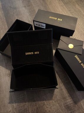 James oro men’s/women black sunglass holder box / card